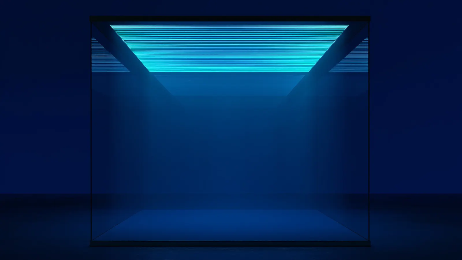 A sealed cleanroom with laminar airflow as parallel light streams